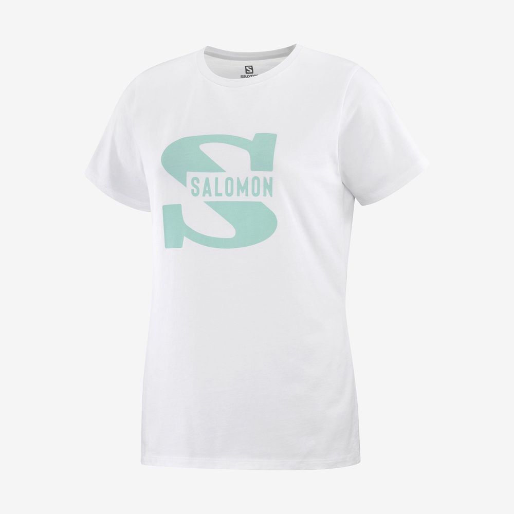 Salomon Israel OUTLIFE BIG LOGO - Womens T shirts - White (IVZO-81094)